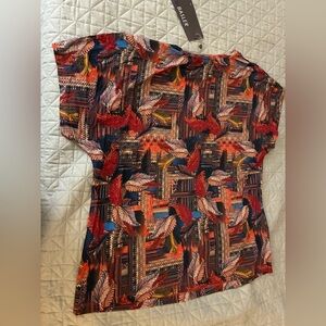 Gorgeous Colorful BASLER Shirt NEW Comfort Size 18 Classic Top Short-Sleeves